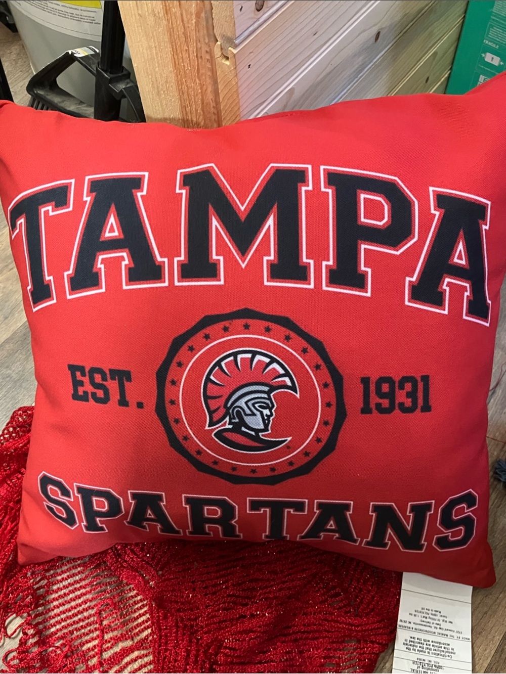 Red Tampa Spartans Decorative Throw Pillow